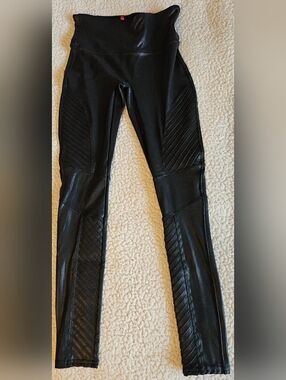Spanx Faux Leather Moto Leggings, Small